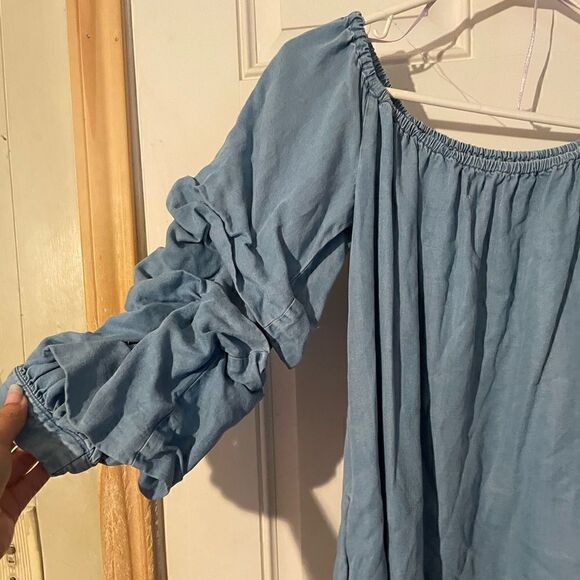 Zara Dresses | Zara Off The Shoulder Denim Dress - Picture 4 of 4